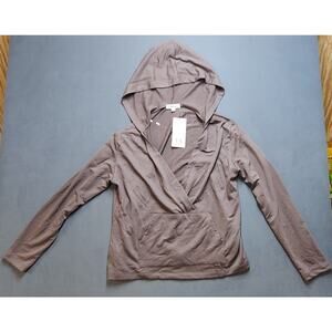 T|S By Thrive Womens‎ Cropped Hoodie Size Large Dark Taupe